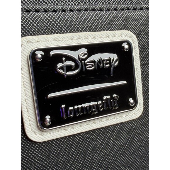 Disney Loungefly Mickey Mouse Black White Crossbody Bag Checker Strap NWT - Picture 13 of 16